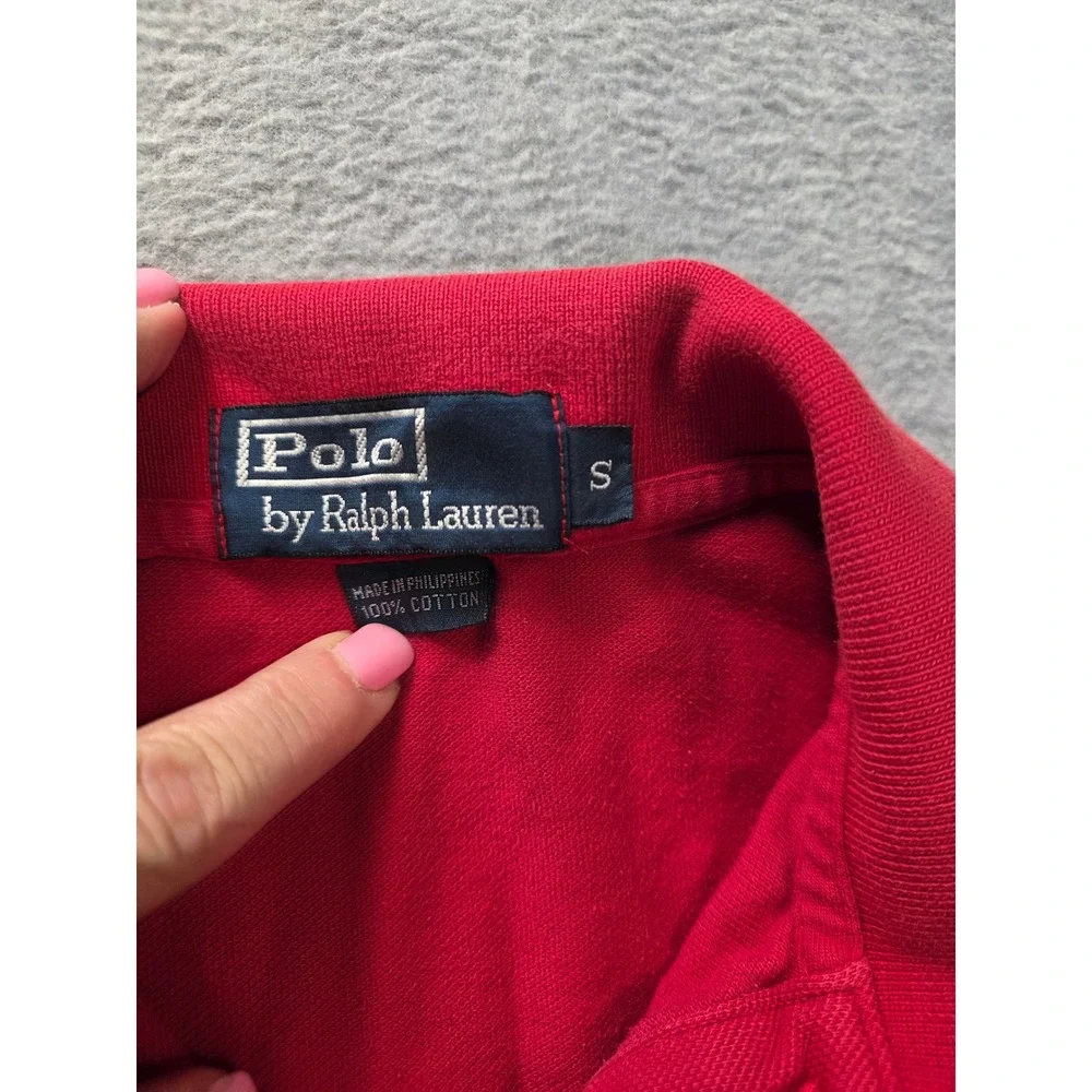 Polo Ralph Lauren Mens Short Sleeve Pique‎ Polo Shirt Red Small Pony Logo S